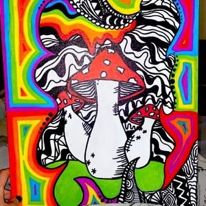trippy shroom drawing